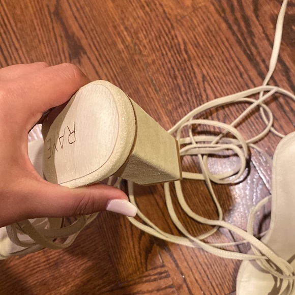 Raye Revolve Tan Suede Ankle Wrap Heels - Picture 8 of 8